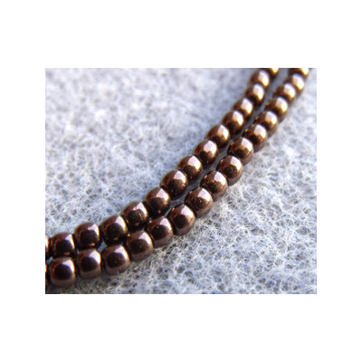 Perles Bohème 2 mm Jet Bronze (X1200 perles)  