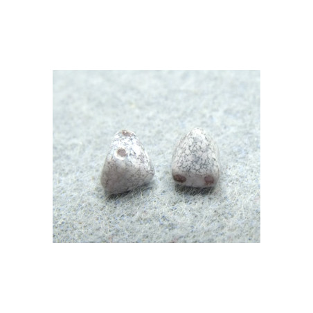 Perles Pyramides 6X6mm Alabaster Teracota Blue (X10) 