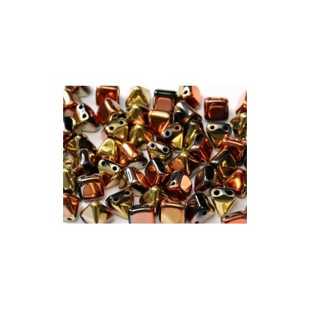 Perles Pyramides 6X6mm Jet California Gold Rush (X10) 