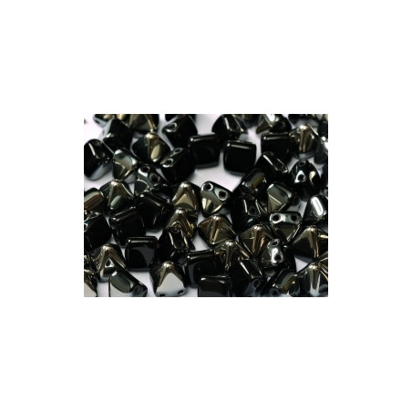 Perles Pyramides 6X6mm Jet Chrome (X10) 