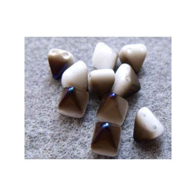 Perles Pyramides 6X6mm Alabaster Azuro (X10)