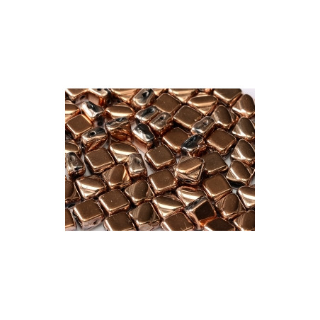 Perles Silky 6X6mm Jet Capri Gold Full (X50)   