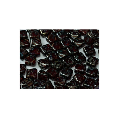 Perles Silky 6X6mm Ruby Picasso (X50)  