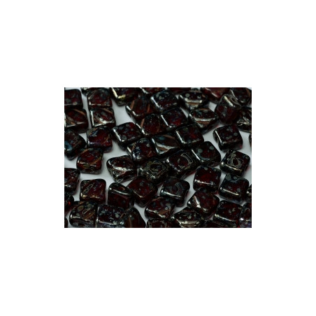 Perles Silky 6X6mm Ruby Picasso (X50)  