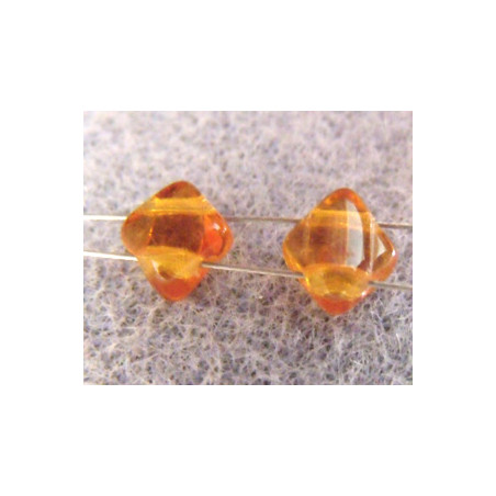 Perles Silky 6X6mm Dark Topaz (X50)   