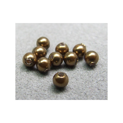 Perle ronde nacrée Swarovski 3mm Antique Brass (x20)