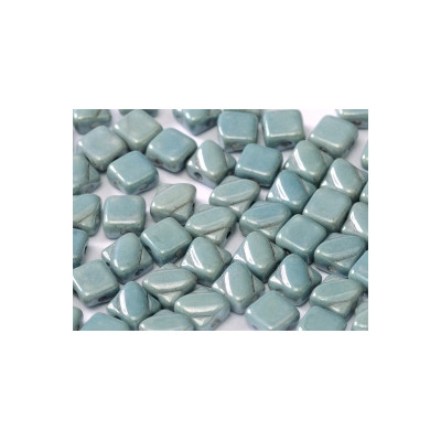 Perles Silky 6X6mm Baby blue Luster  (X50)  