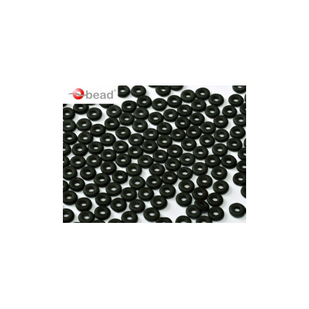 Perle en verre de Bohème O Bead® Jet Mat 4x2mm (X 5gr) 