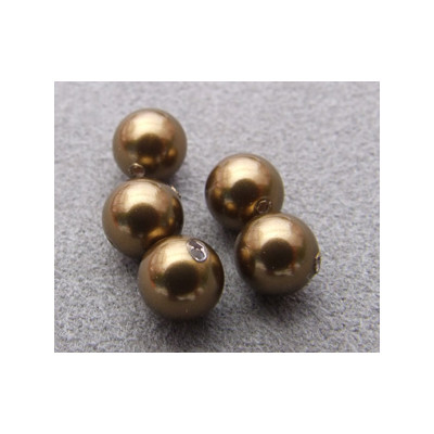 Perle ronde nacrée Swarovski 6mm Antique Brass (x10) Perle ronde nacrée Swarovski 6mm Antique Brass (x10)
