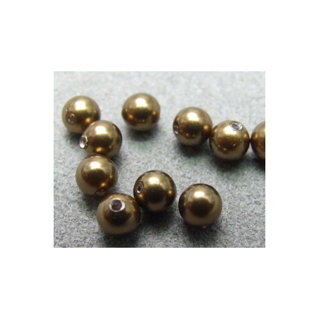 Perle ronde nacrée Swarovski 4mm Antique Brass (x20)