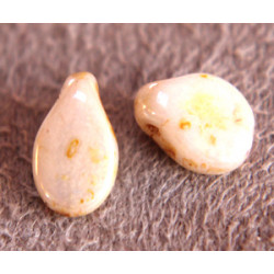Perles en verre de Bohème "Pip" 5X7mm Ivoire Ceramik 02010-65401 (X50 environ)