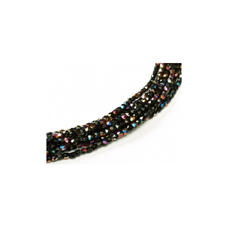 Perles Bohème 2 mm Jet Sliperit (X150 perles) 