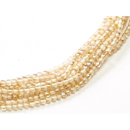 Perles Bohème 2 mm Crystal Lemon Rainbow (X150 perles)  