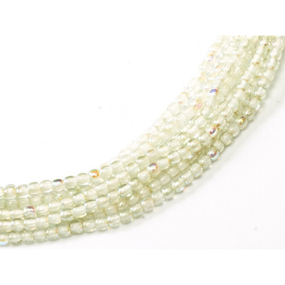 Perles Bohème 2 mm Crystal Green Rainbow (X150 perles) 