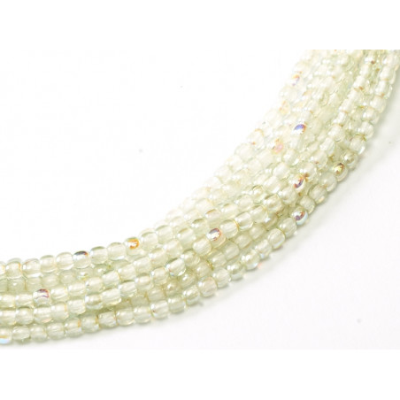 Perles Bohème 2 mm Crystal Green Rainbow (X150 perles) 