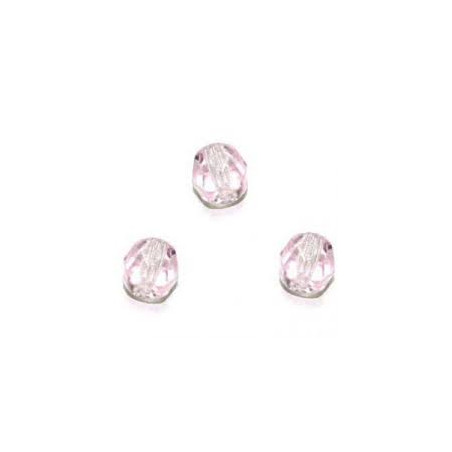 Facettes en verre de Bohême 2mm Light Rose (X100)