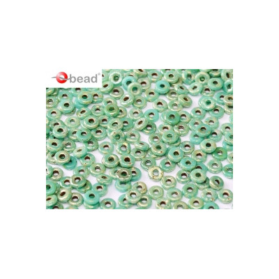 Perle en verre de Bohème O Bead® Jade Picasso 4x2mm (X 5gr)