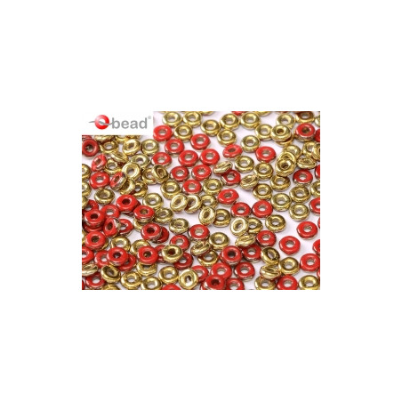 Perle en verre de Bohème O Bead® Opaque Red Amber 4x2mm (X 5gr) 