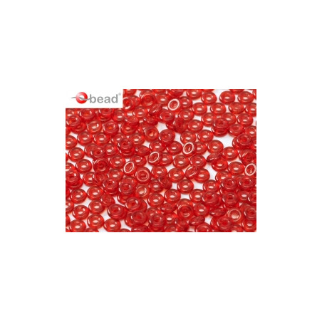 Perle en verre de Bohème O Bead® Red 4x2mm (X 5gr)  