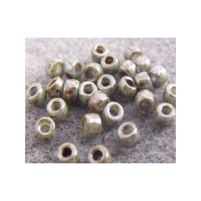 Perles Rocailles Matubo 7/0 Mix Bleu vert Ceramique Look 03000/65431 (X10gr) 