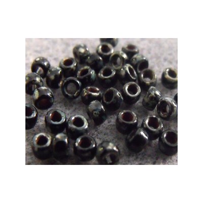 Perles Rocailles Matubo 7/0 Jet Picasso 23980/43400 (X10gr)