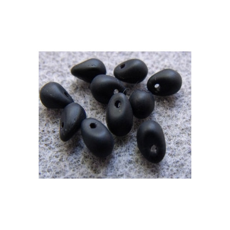 Perles Gouttes 4X6mm Jet Mat (X50)