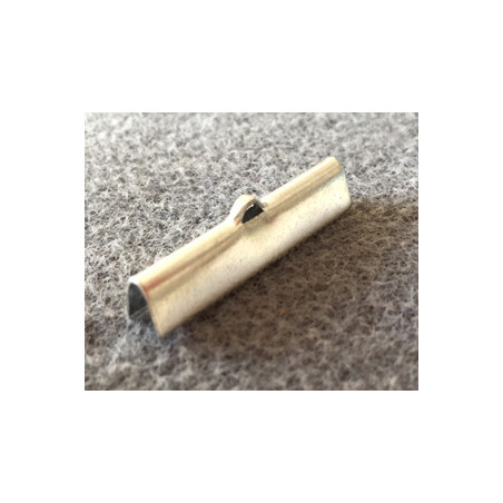 Embout à Clipser rectangle Argenté 30x8x5mm trou:1x3mm (x10) 