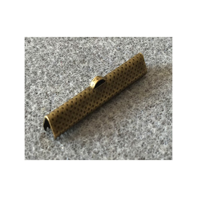 Embout à Clipser rectangle Bronze 35x7x5 mm trou:1x3 mm(X10)