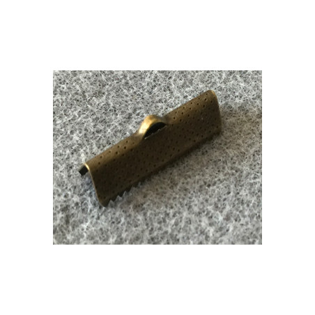 Embout à Clipser rectangle Bronze 25x6x5 mm trou:1x3 mm(X10)