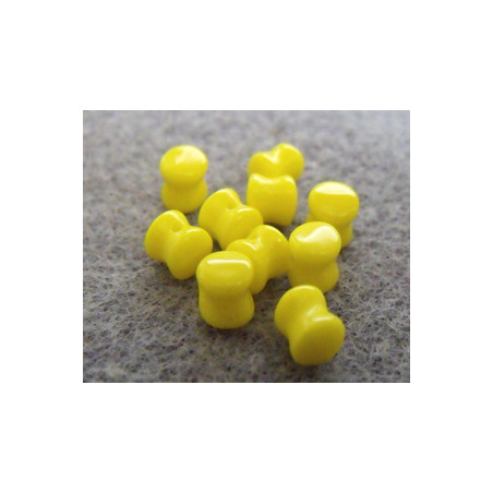 Perle en verre Tchèque "Pellet" 4x6mm Opaque Jonquille 4X6mm (X50)