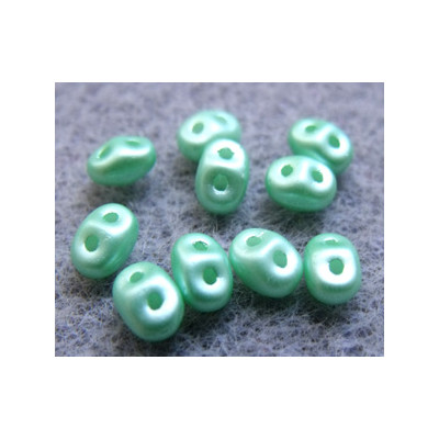 Perles Super Duo 2,5X5mm Chrysolithe Pastel (x sachet de 10gr env.) 