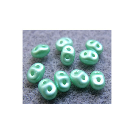 Perles Super Duo 2,5X5mm Chrysolithe Pastel (x sachet de 10gr env.) 