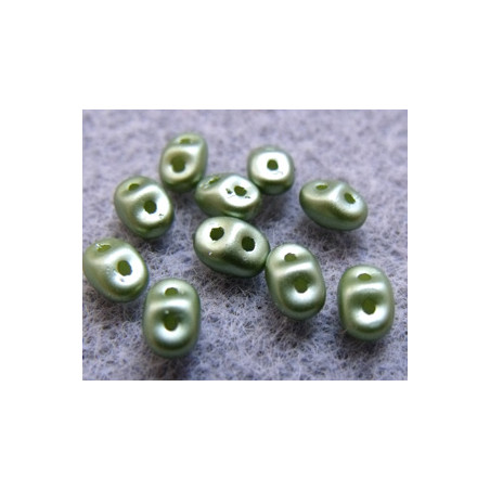 Perles Super Duo 2,5X5mm Olivine Pastel (x sachet de 10gr env.) 