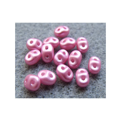 Perles Super Duo 2,5X5mm Pink Pastel (x sachet de 10gr env.)