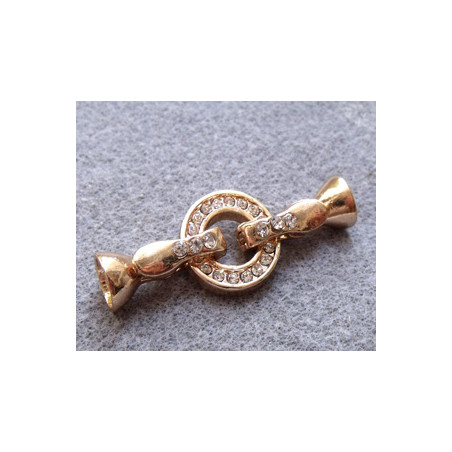 Fermoir magnétique Anneau strass Doré 46X18X11mm(X1) 