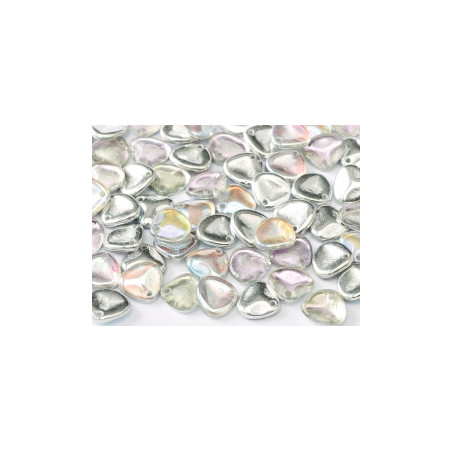 Perle Pétale Crystal Silver Rainbow 8X7mm (X50) 
