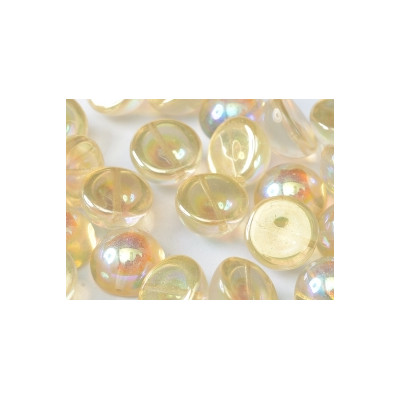 Dome Bead 14 x 8 mm Crystal Yellow Rainbow (x4)