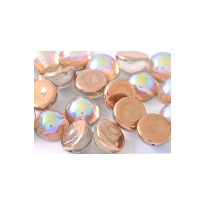 Dome Bead 14 x 8 mm Crystal Copper Rainbow (x4)