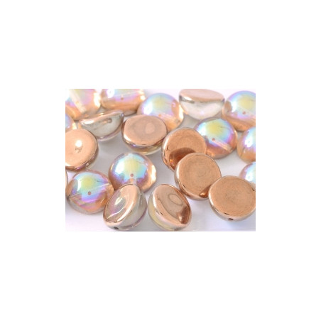 Dome Bead 14 x 8 mm Crystal Copper Rainbow (x4)