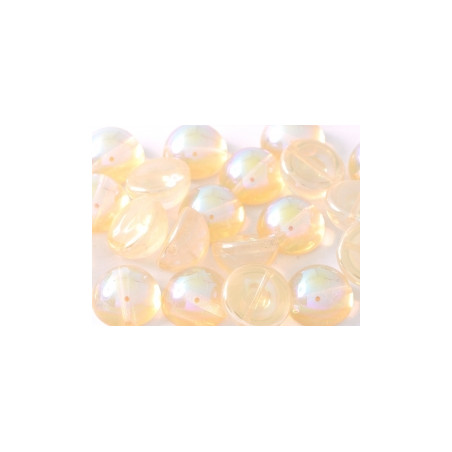 Dome Bead 14 x 8 mm Crystal Lemon Rainbow (x4)