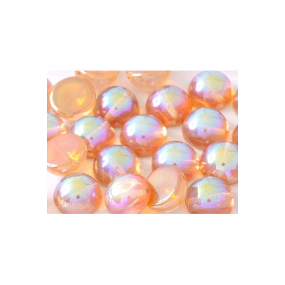 Dome Bead 14 x 8 mm Crystal Orange Rainbow (x4)