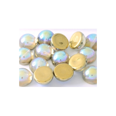Dome Bead 14 x 8 mm Crystal Golden Rainbow (x4)