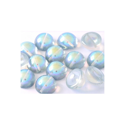 Dome Bead 14 x 8 mm Crystal Blue Rainbow (x4)