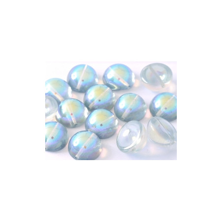 Dome Bead 14 x 8 mm Crystal Blue Rainbow (x4)