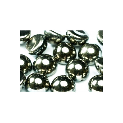 Dome Bead 14 x 8 mm Jet Full Chrome (x4)