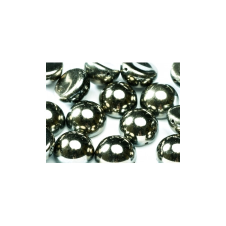 Dome Bead 14 x 8 mm Jet Full Chrome (x4)