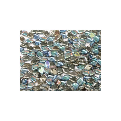 Perles Dragon® Scale Bead 1,5 x 5 mm Crystal Graphite Rainbow (x5gr)