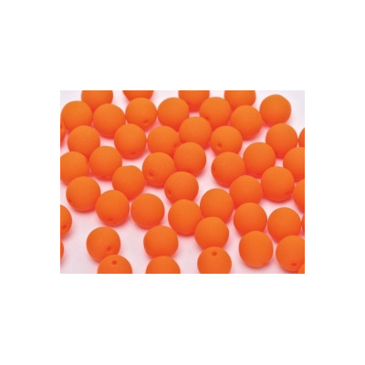 Perle en verre de Bohême 8mm Neon Bright Orange (x25)