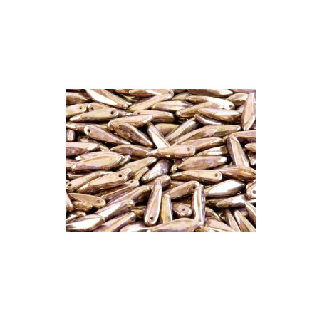 Dague en verre de Bohême 5x16mm - Lila Gold Luster (x20)