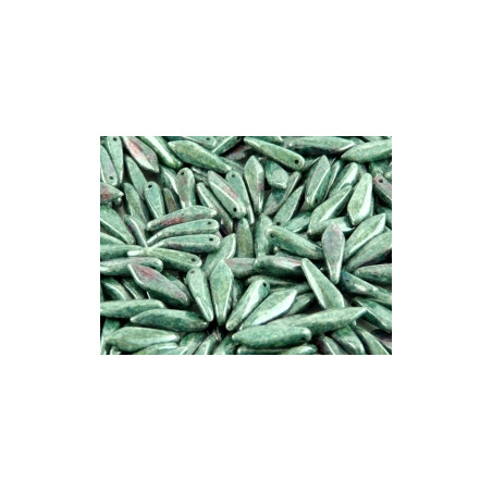 Dague en verre de Bohême 5x16mm- Teal Luster (x20)